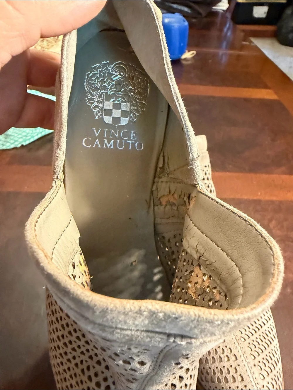 Vince Camuto Men's Perforated Suede Chukka Boots in Taupe